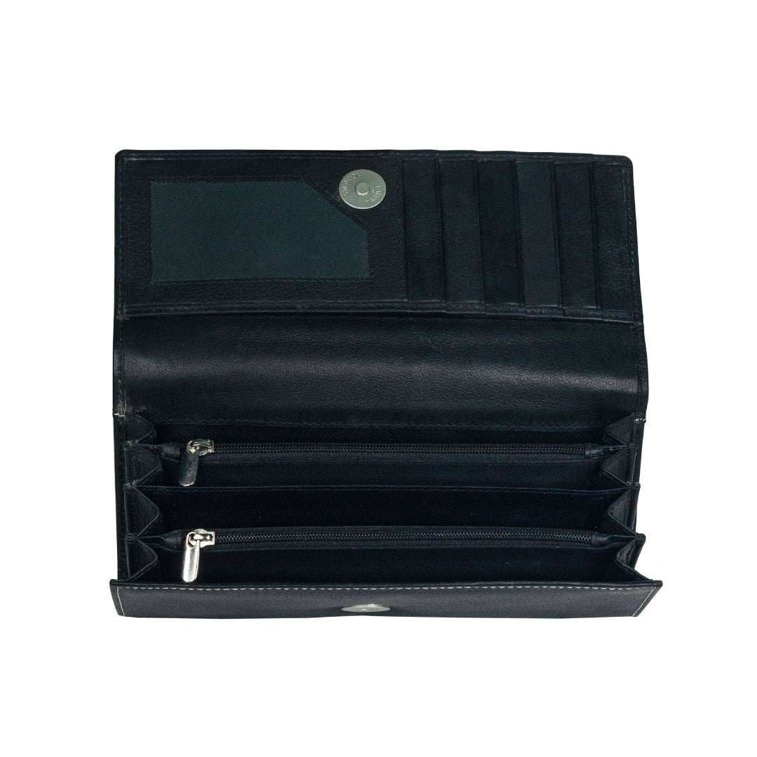 AQL130black5004 Luxurious Nappa Leather Clutch for the Discerning Woman - AqLeather