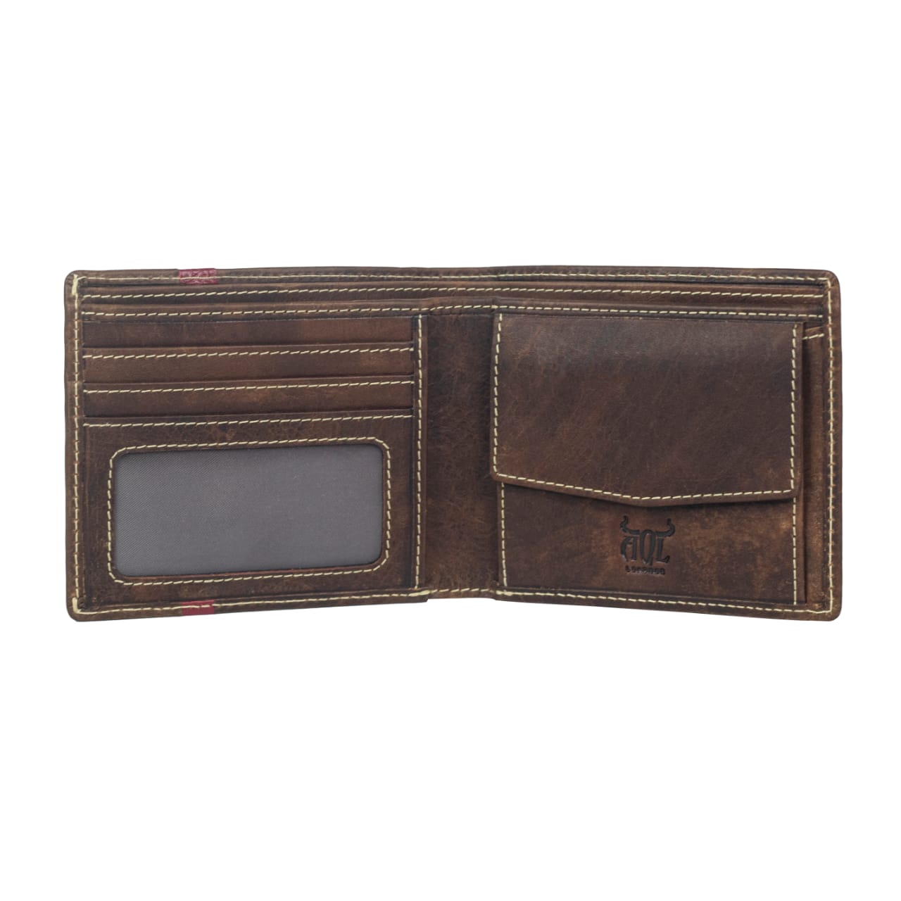 AQL193brown/Red1023 Hunter's Choice Anti-Vintage Leather Wallet - AqLeather