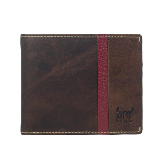 AQL193brown/Red1023 Hunter's Choice Anti-Vintage Leather Wallet - AqLeather