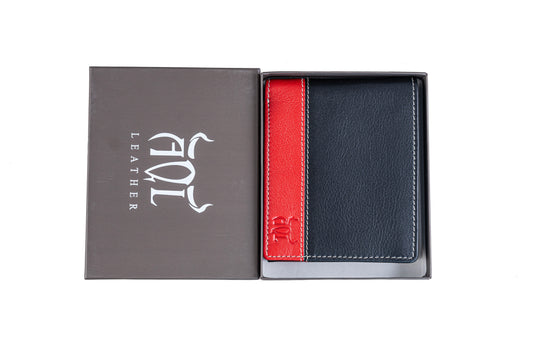 AQL150black/red1060: The Silky Nappa Statement - Bold Style Meets Secure Functionality- AqLeather