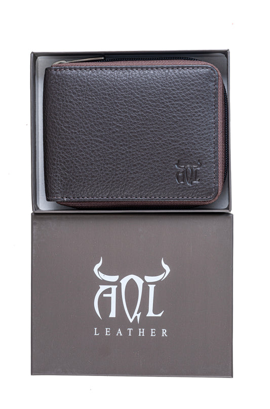 AQL130black5016: The Boston Nappa Black - A Compact Gem for the Discerning Woman - AqLeather