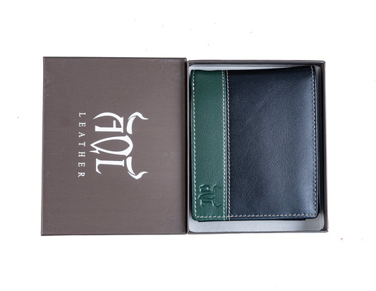 AQL150black/green1060: The Silky Nappa Statement - Bold Contrast for the Modern Man - AqLeather