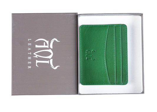 AQL125green1012: The Hunter V.T. - A Bold Statement in Minimalist Style (Card Holder) - AqLeather