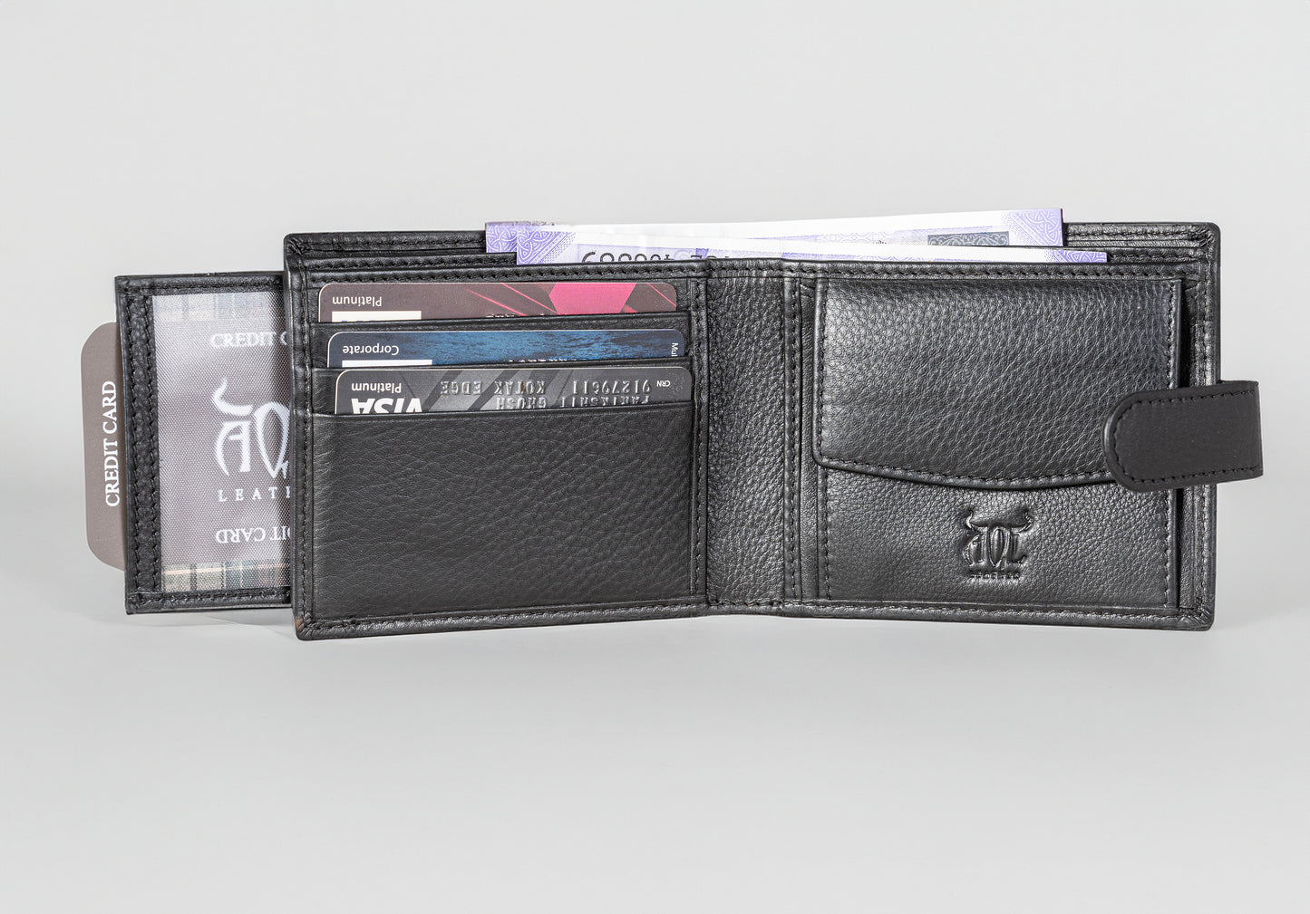 AQL130black1046: The Timeless Black Men's Leather Wallet - A Classic Choice for the Discerning Gentleman