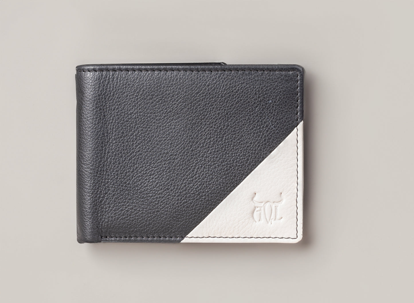 AQL130black/white1067: The Boston NDM Men's Leather Wallet - A Classic Combination for the Discerning Man - AqLeather