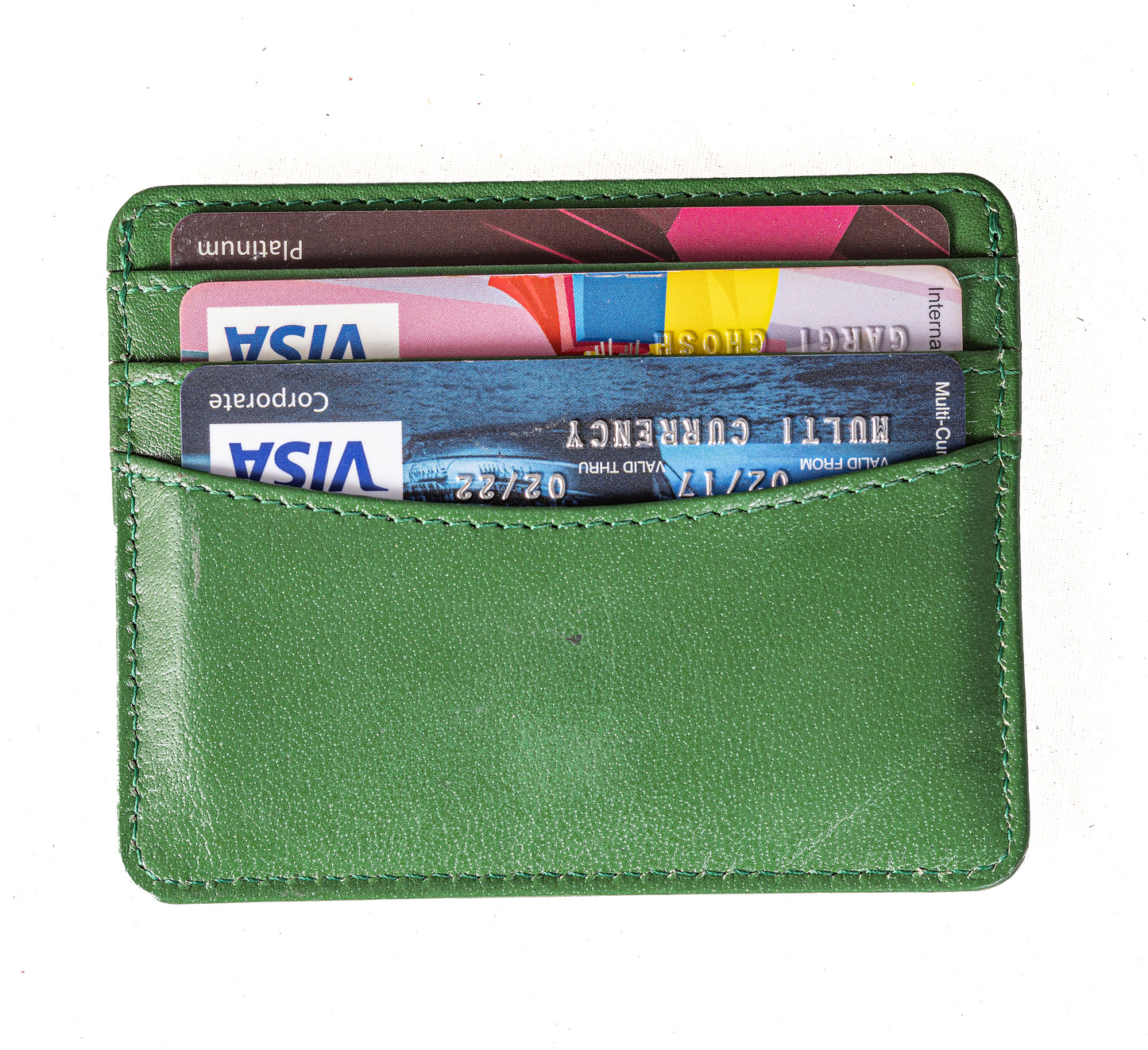 AQL125green1012: The Hunter V.T. - A Bold Statement in Minimalist Style (Card Holder) - AqLeather