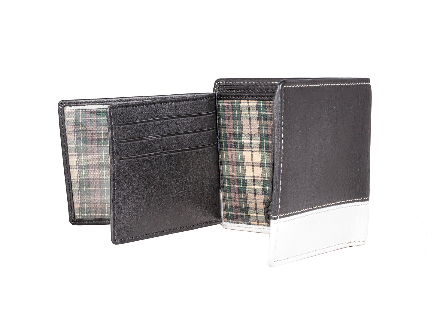 AQL150black/sand1060: Sophisticated Contrast - The Silky Nappa Men's Wallet - AqLeather