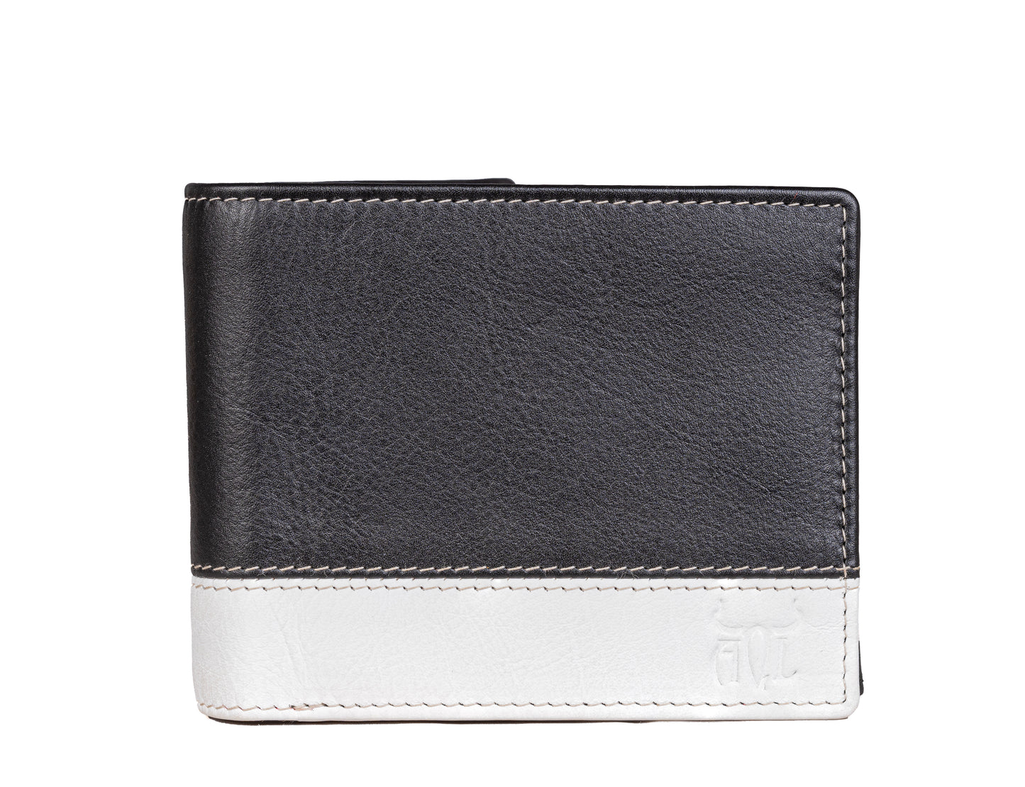 AQL150black/sand1060: Sophisticated Contrast - The Silky Nappa Men's Wallet - AqLeather