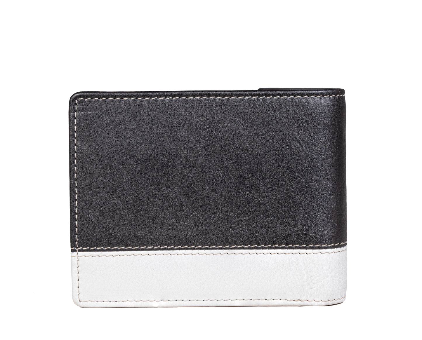 AQL150black/sand1060: Sophisticated Contrast - The Silky Nappa Men's Wallet - AqLeather